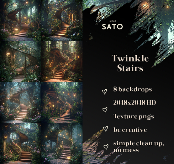 SATO - Twinkle Stairs backdrops (UNPACK)