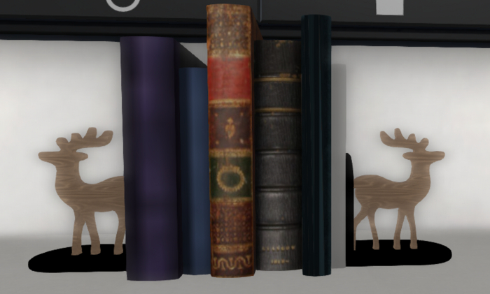 Books with Deer Bookends