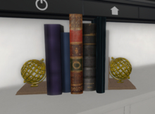 Books with Globe Bookends
