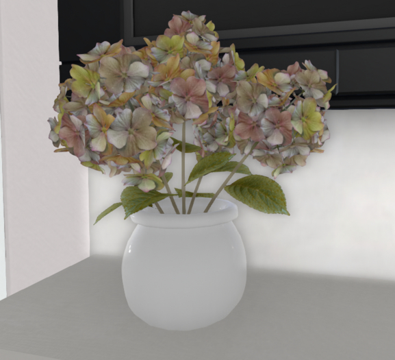 Vase with Hydrangeas - Yellow
