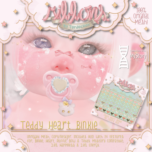 {Ribbons} Teddy Heart Binkie {Box}