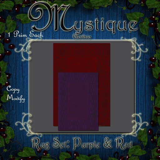 Mystique ~ Rug Set: Purple & Red
