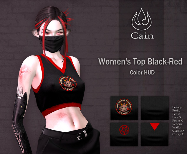Cain - Women's Top (Black-Red)