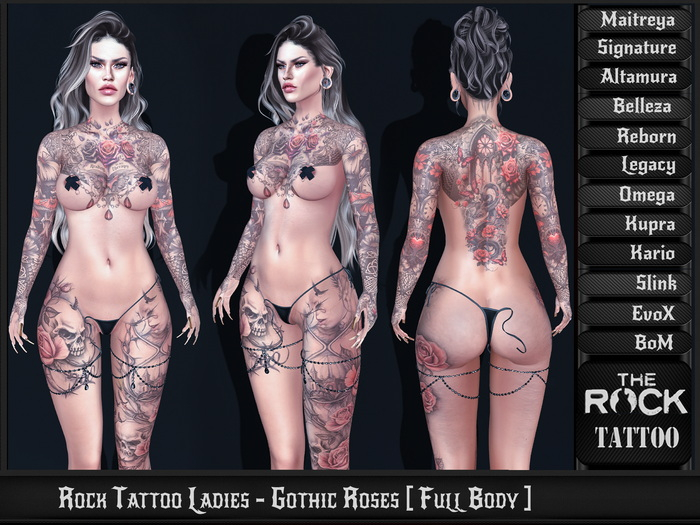 Rock Tattoo Ladies - Gothic Roses [ Full Body ]