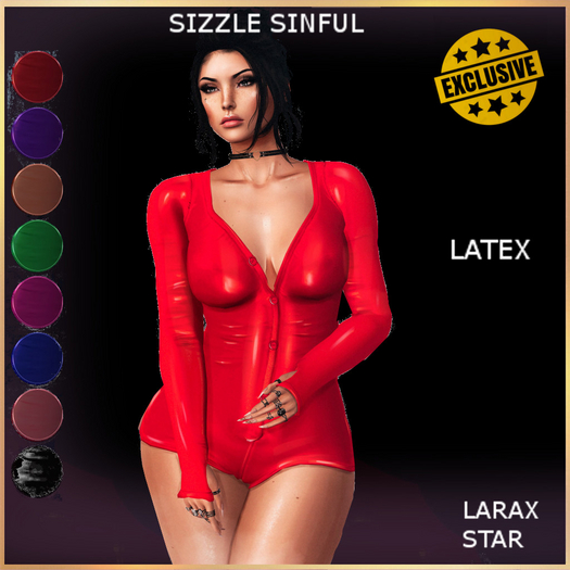 WAD DESIGNS SIZZLE SINFUL ROMPER LATEX EXCLUSIVE
