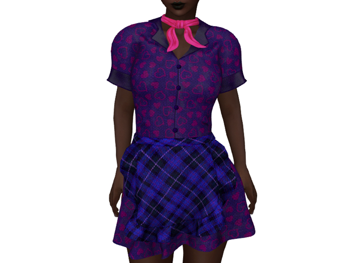 Purple Love Waitress Uniform