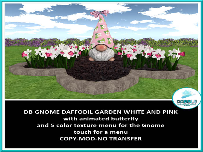 DB GNOME DAFFODIL GARDEN WHITE AND PINK add me
