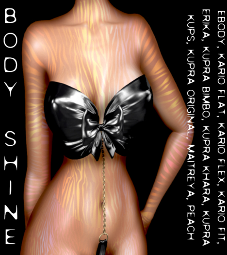 !Body Expression! Rainbow Zebra Shine Peach