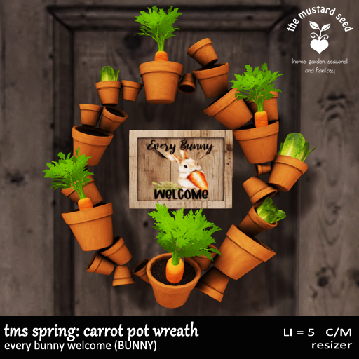 tms spring: carrot pot wreath - BUNNY welcome 2 versions *ADD*