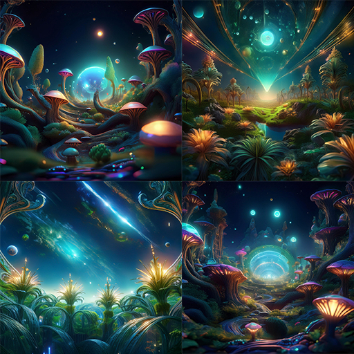 The Happy Hat - FP Four Fantasy Space Backdrop Textures