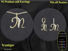 M-Pendant and Earrings - Jewelry Box