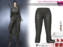 FullPerm Warrior Fighter Black Stretch Calf Pants For Maitreya 5.3 LaraX Slink Belleza Tonic Ocacin Classic Ebody Reborn