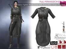 MI964168 Warrior Fighter Black Coat With Ammunition Straps