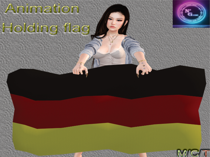 N`GUDE Animations&Poses&Buildings - Holding flag