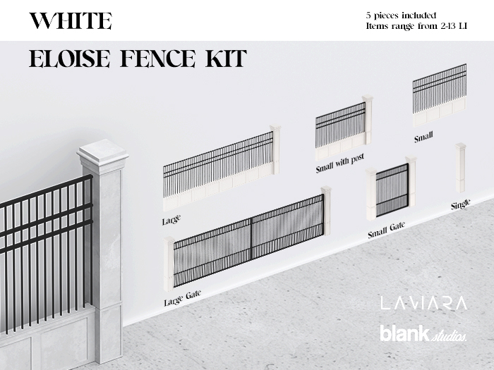 LAVIARA x BlankStudios - Eloise Fence Kit - White