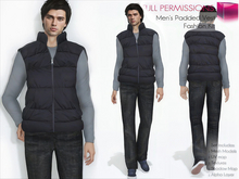 Full Perm Classic Rig Men's Sleeveless Padded Quilted Puffer Vest Coat for Classic Avatars
