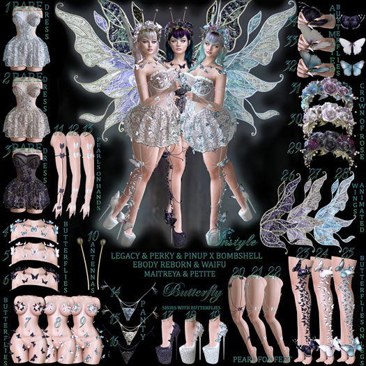 1.InStyle*Butterfly*~ Dress RARE BLUE~MAITREYA