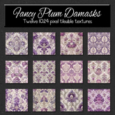*Wallflowers* Fancy Plum Damask