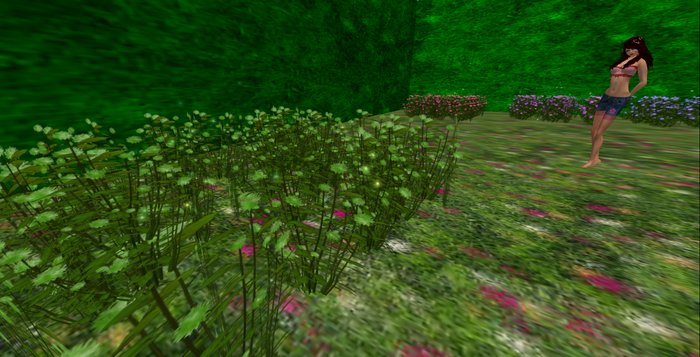 ALMOST FREE! WHIMSY 1 PRIM GREEN PUFFY  "FAIRY LIGHTS" FANTASY FLOWERS-COPYMOD
