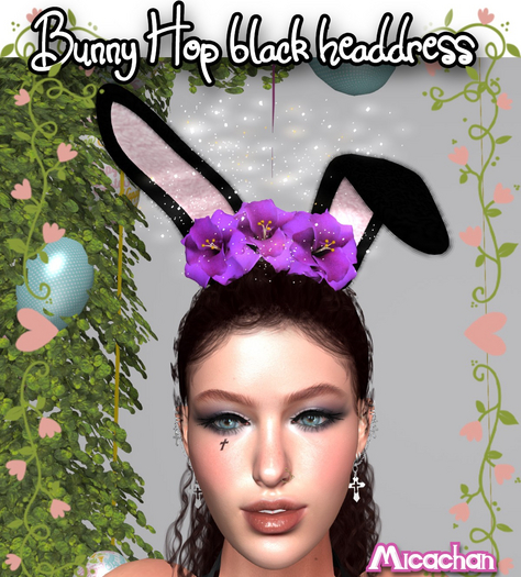 bunny headband black