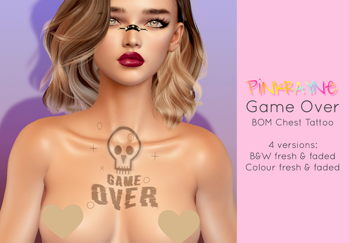 PinkRayne BOM Game Over Tattoo