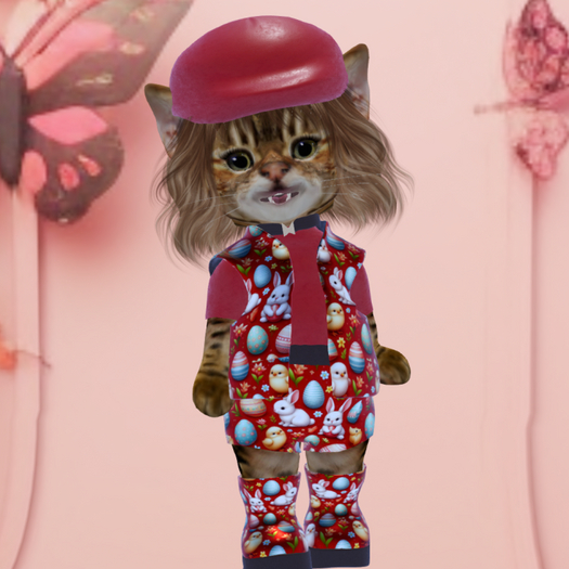 Dinkies Outfit  -  Happy Easter Red