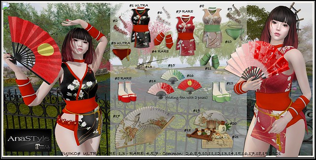 AnaSTyle - Fujiko Outfit Set of 6 with Rare & Ultrarare