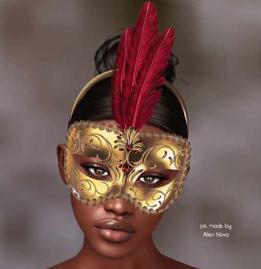 *AvaWay* Carnival Mask #6_Dark Red - RESIZABLE - SALE !