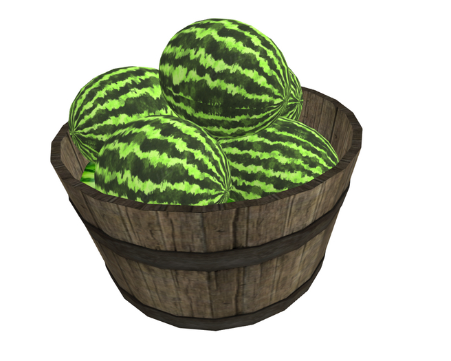 Watermelons in a Large Barrel ~ Decor