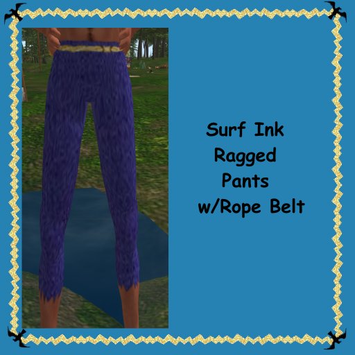 Surf Ink Ragged Pants w Rope Belt