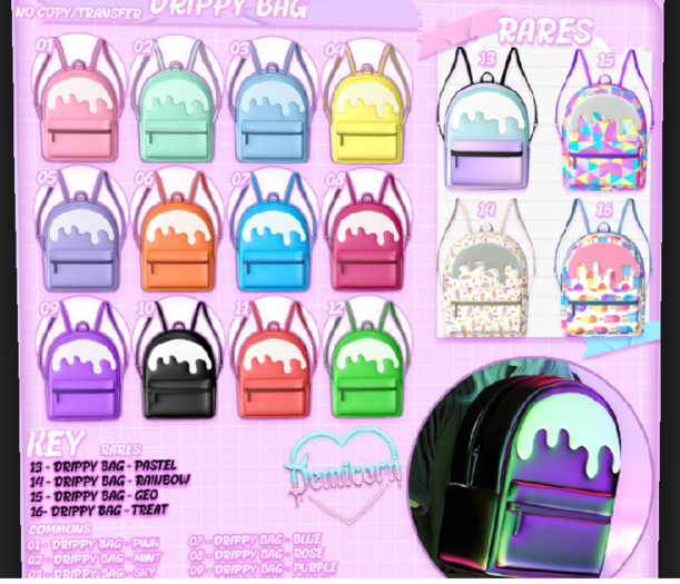 14. Demicorn Drippy Bag - Rainbow RARE