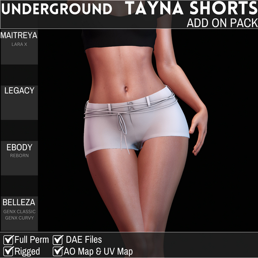[UG MESH] TAYNA SHORTS  - ADD ON PACK V1