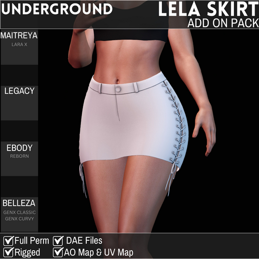 [UG MESH] LELA SKIRT  - ADD ON PACK V1