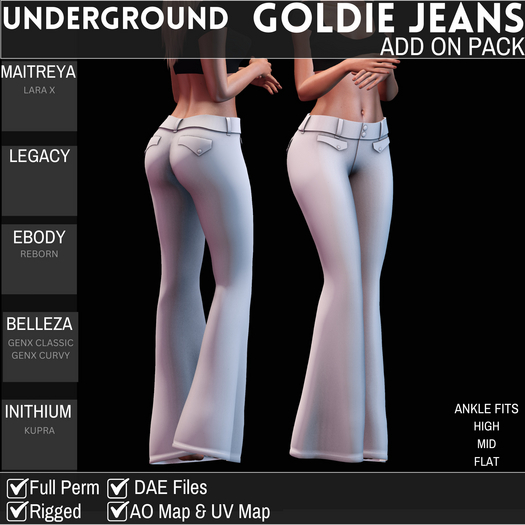 [UG MESH] GOLDIE JEANS  - ADD ON PACK V1