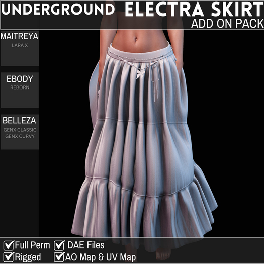 [UG MESH] ELECTRA SKIRT  - ADD ON PACK V1