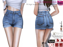 Full Perm High Waist Rolled Legs Jeans Shorts For Maitreya 5.3 LaraX Ebody Reborn Legacy Belleza Slink Tonic Ocacin