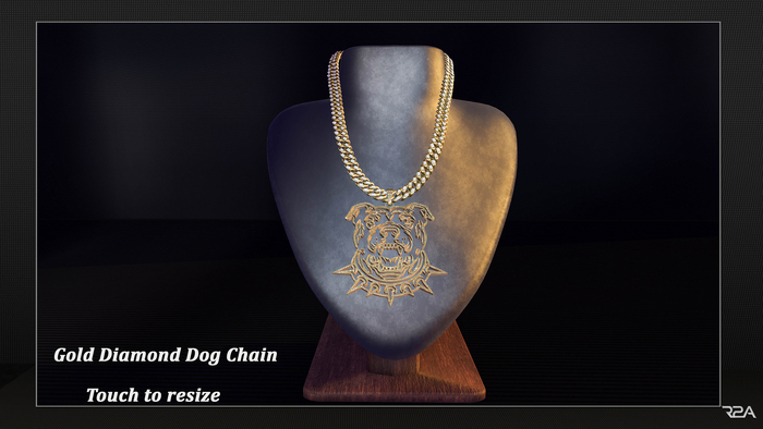 R2A-Gold Dog necklace
