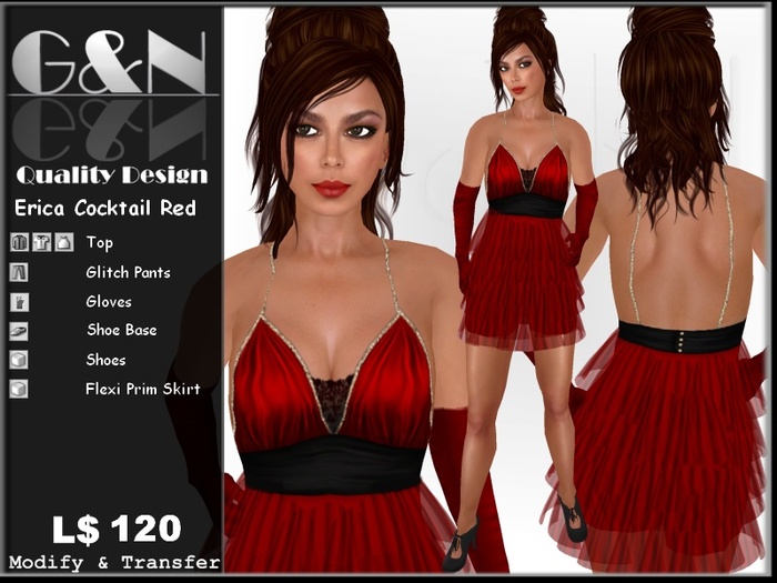 G&N Quality Design Erica Cocktail Dress Red