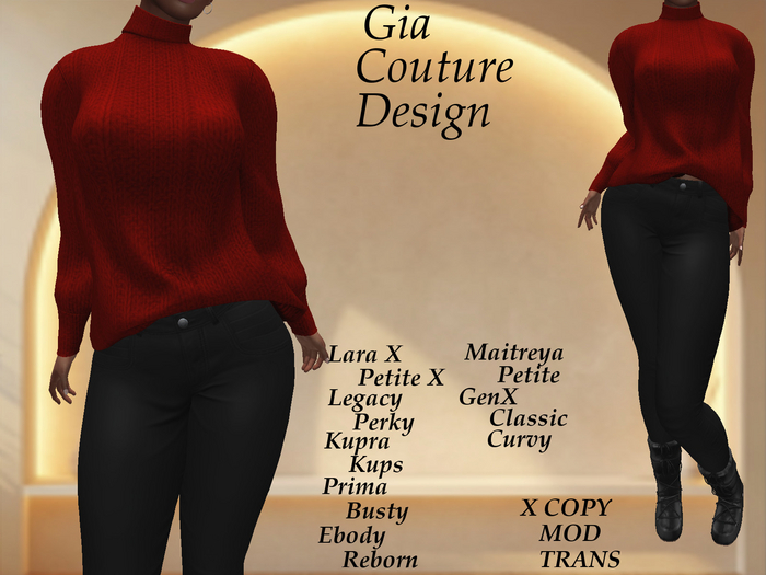 "GCD" Amena Knit Sweater Red