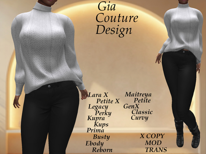 "GCD" Amena Knit Sweater White