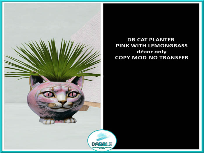 DB CAT PLANTER PINK WITH LEMONGRASS  add me