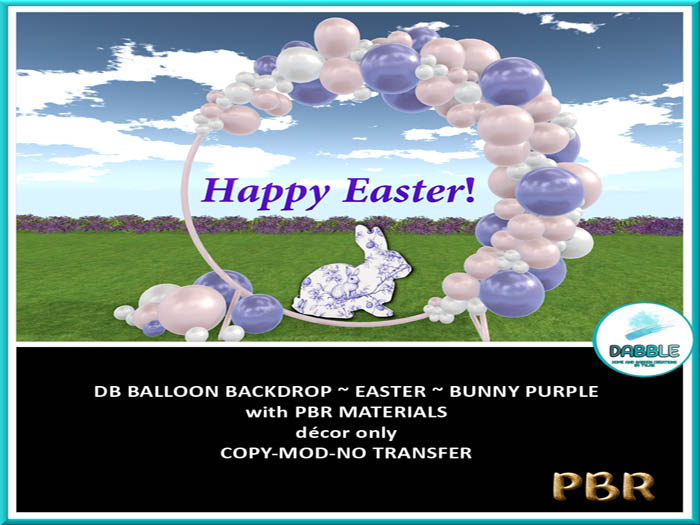 DB BALLOON BACKDROP ~ EASTER ~ BUNNY PURPLE  ADD ME