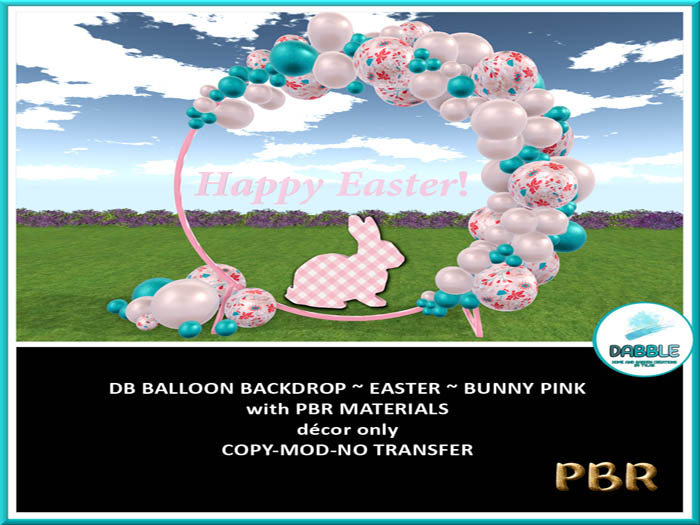 DB BALLOON BACKDROP ~ EASTER ~ BUNNY PINK  ADD ME