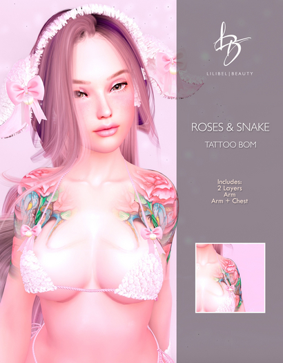 LB - Roses & Snake Tattoo Set
