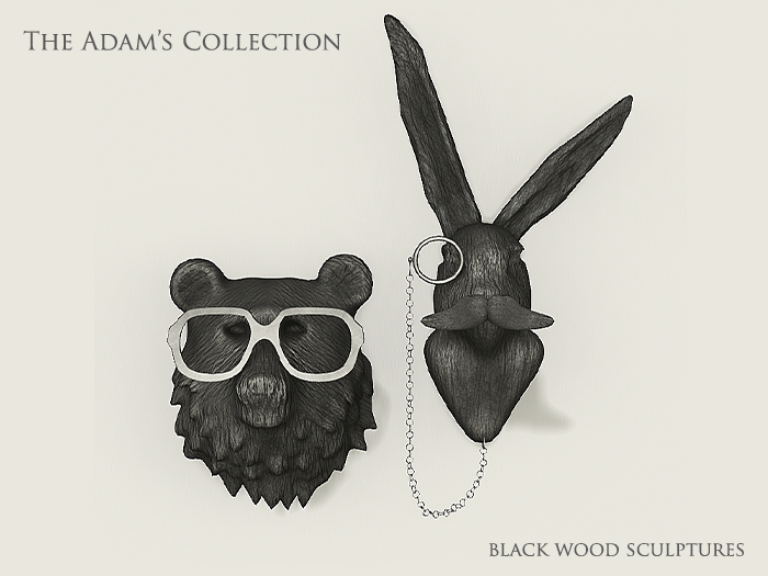 FINCA - Adam's Collection Black Wood Relief Sculptures 