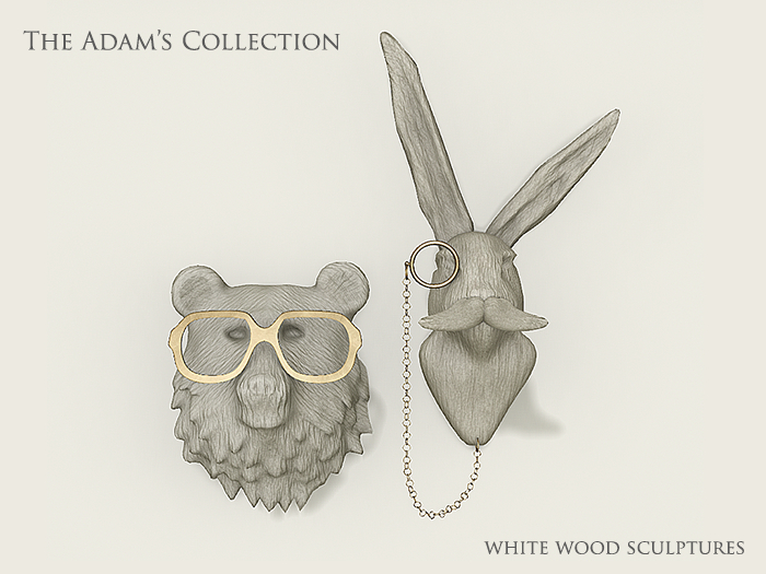 FINCA - Adam's Collection White wood Relief Sculptures