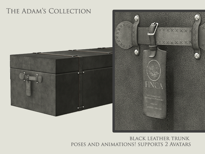 FINCA - Adam's Collection Black Leather Trunk