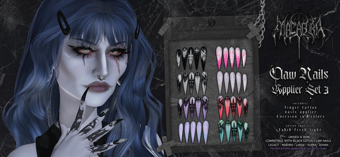 Macabra - Claw Nails Applier Set #3 (BL Nails)
