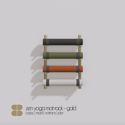 8 Zen Yoga PBR - Yoga Mat Rack GOLD