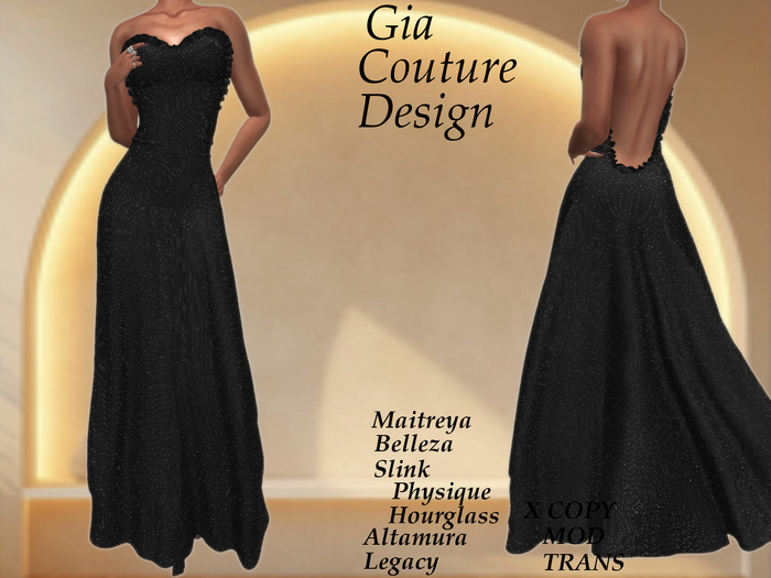 "GCD" Jessica Sparkle Gowns Black
